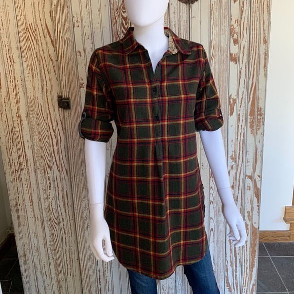 BURTON DRYRIDE GREEN PLAID POPOVER TUNIC OR MINI DRESS - Picture 11 of 11